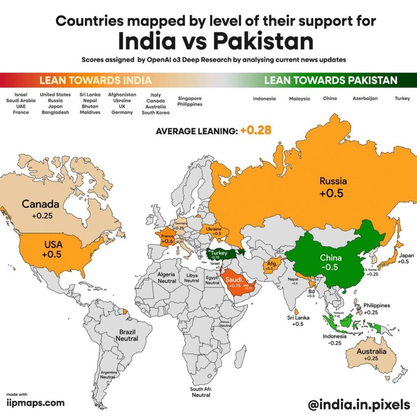 India-Pakistan Geopolitical Map Reveals Shifting Alliances